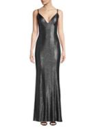Aidan By Aidan Mattox Sleek Foil Dress