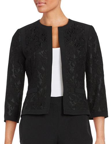 Nipon Boutique Cropped Lace Overlay Jacket