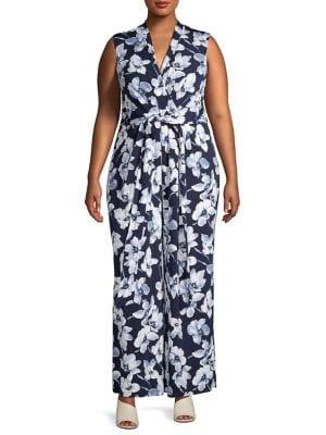 Eliza J Plus Floral Wide-leg Jumpsuit