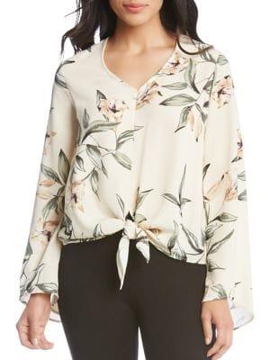 Karen Kane Flare-sleeve Self-tie Top
