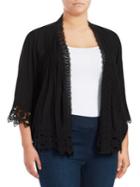 Context Lace-trimmed Open-front Cardigan