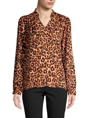 Imnyc Isaac Mizrahi V-neck Gathered Blouse