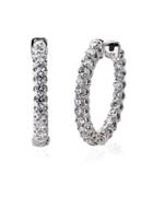 Lord & Taylor Diamond And 14k White Gold Hoop Earrings, 1.5 Tcw