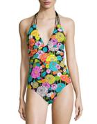 Trina Turk Floral Ruched One-piece Swimsuit