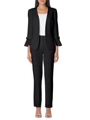 Tahari Arthur S. Levine Tulip-sleeve Crepe Pant Suit