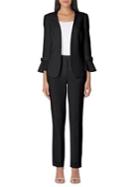 Tahari Arthur S. Levine Tulip-sleeve Crepe Pant Suit