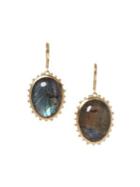 Sole Society Goldtone And Labradorite Leverback Drop Earrings