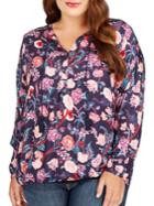 Lucky Brand Plus Plus Floral Print Top