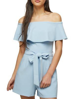 Miss Selfridge Off-the-shoulder Frill Playsuit