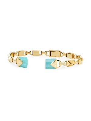 Michael Kors Mercer Sterling Silver & Turquoise Cuff Bracelet