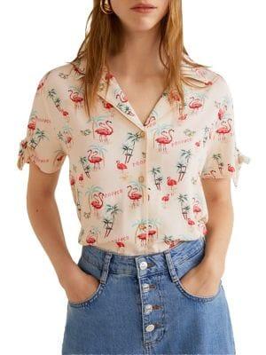 Mango Knot Graphic Button-down Shirt