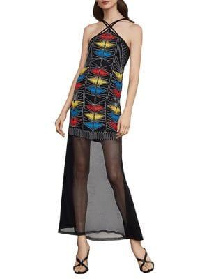 Bcbgmaxazria Embroidered Maxi Dress