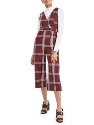Miss Selfridge Checkered Sleeveless Jumpsuit