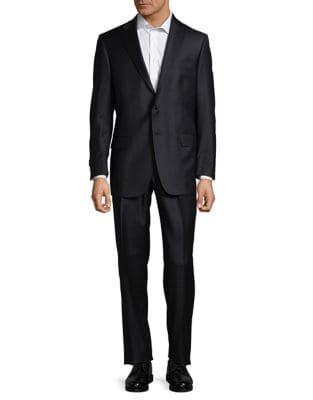 Hart Schaffner Marx 2-button Black Wool Suit