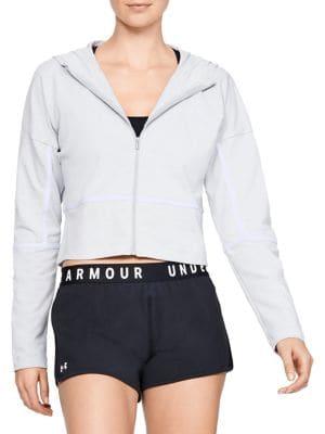 Under Armour Lighter Longer Full-zip Cropped Hoodie