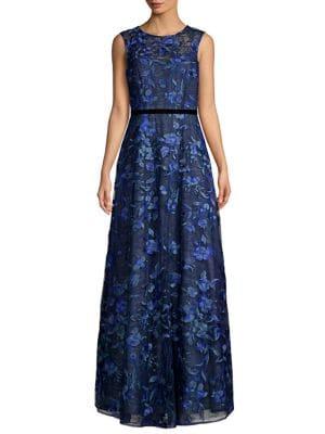 Aidan By Aidan Mattox Sleeveless Floral Printed Dress