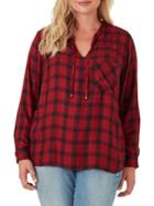 Jessica Simpson Plus Plus Reversible Plaid Shirt