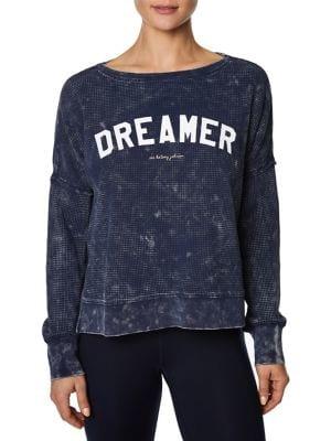 Betsey Johnson Dreamer Waffle Split Hem Top