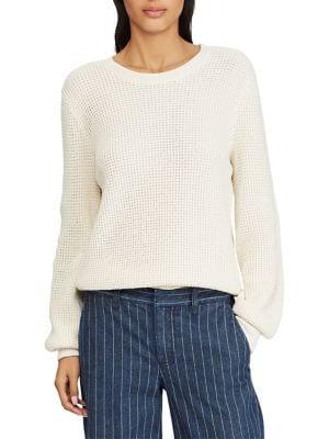 Lauren Ralph Lauren Bishop-sleeve Cotton Sweater
