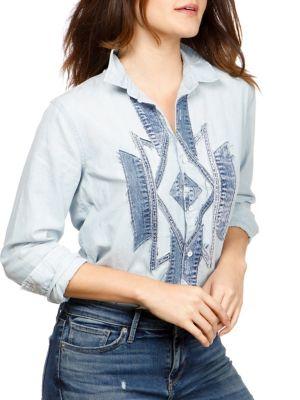 Lucky Brand Patch Motif Cotton Button-down Shirt