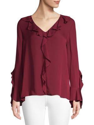 Kobi Halperin Silk Ruffle Blouse