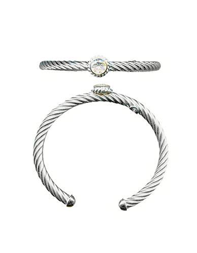 Lord & Taylor Sterling Silver And Cubic Zirconia Cuff Bracelet