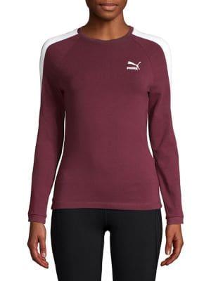 Puma Striped Long Sleeve Top