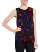 Ellen Tracy Pleated Floral Top