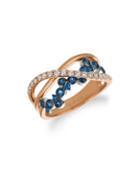 Le Vian Nude Diamond, Blueberry Sapphire And 14k Two-toned Gold Crisscross Ring