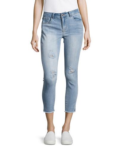 Kensie Jeans Distressed Cropped Skinny Jeans