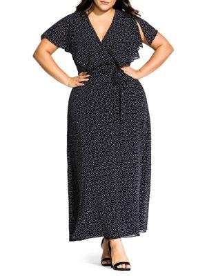 City Chic Plus Flirty Pin Spot Dress