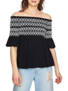 1.state Smocked Off-the-shoulder Top