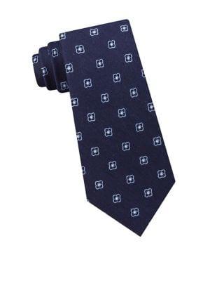Black Brown Medallion Silk-blend Tie