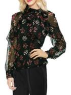 Vince Camuto Gilded Rose Printed Sheer Top