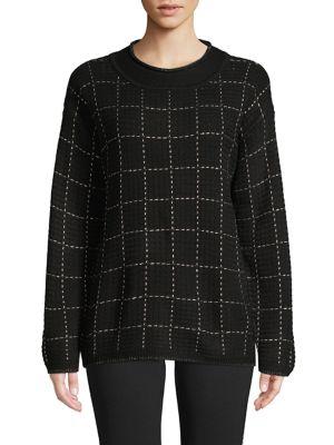 Karl Lagerfeld Paris Windowpane Sweater