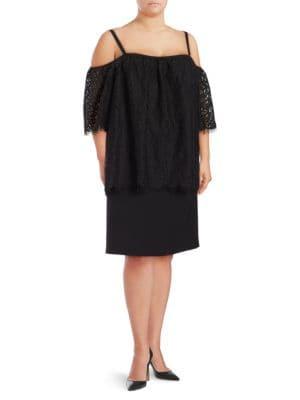 Vince Camuto Plus Plus Cold-shoulder Scalloped Top