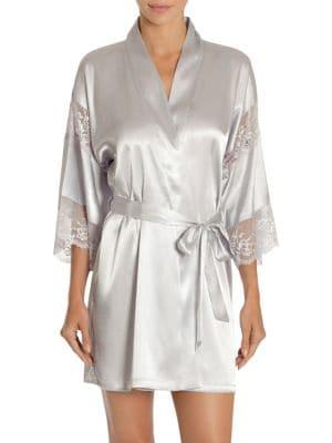 In Bloom Sea Of Love Lace-trimmed Satin Wrap