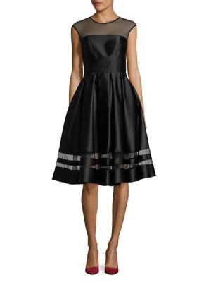 Betsy & Adam Illusion Fit-and-flare Dress