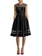 Betsy & Adam Illusion Fit-and-flare Dress