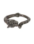Betsey Johnson Crystal Roses Jaguar Cuff Bracelet