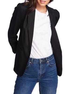 1.state Double Breasted Linen Blazer