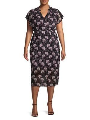 1.state Plus Floral Midi Dress
