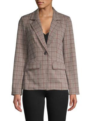 June And Hudson Plaid-print Blazer