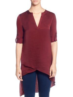 Catherine Catherine Malandrino Split Neck High-low Blouse