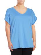 Lord & Taylor Solid V-neck Cotton Tee