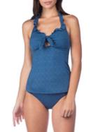 Lucky Brand All The Frills Halter Tankini Swim Top