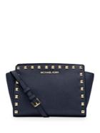 Michael Michael Kors Selma Medium Studded Saffiano Leather Messenger Bag