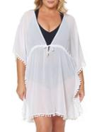 Bleu By Rod Beattie Plus Plus Pom-pom Trim Caftan