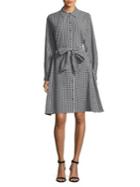 Lord & Taylor Bow-front Gingham Shirt Dress