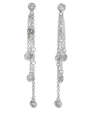 Effy 14 Kt. White Gold Diamond Drop Earrings